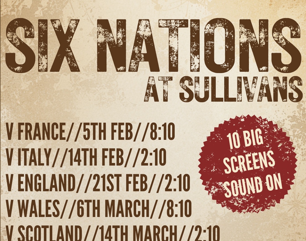 six nations rugby at sullivans taproom